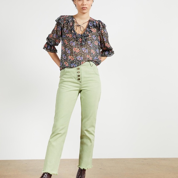 NWT! Ted Baker Zahhra Jeans - Mint Green - Size 27 - Picture 1 of 16